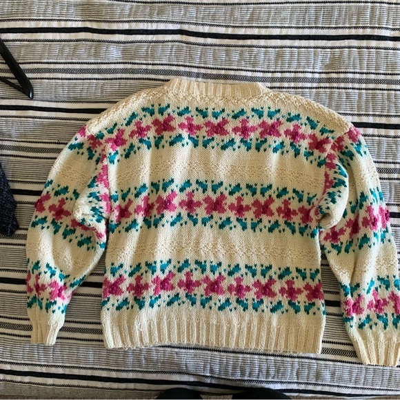 L.L. Bean Fair Isle Cable Knit Sweater - Picture 6 of 12